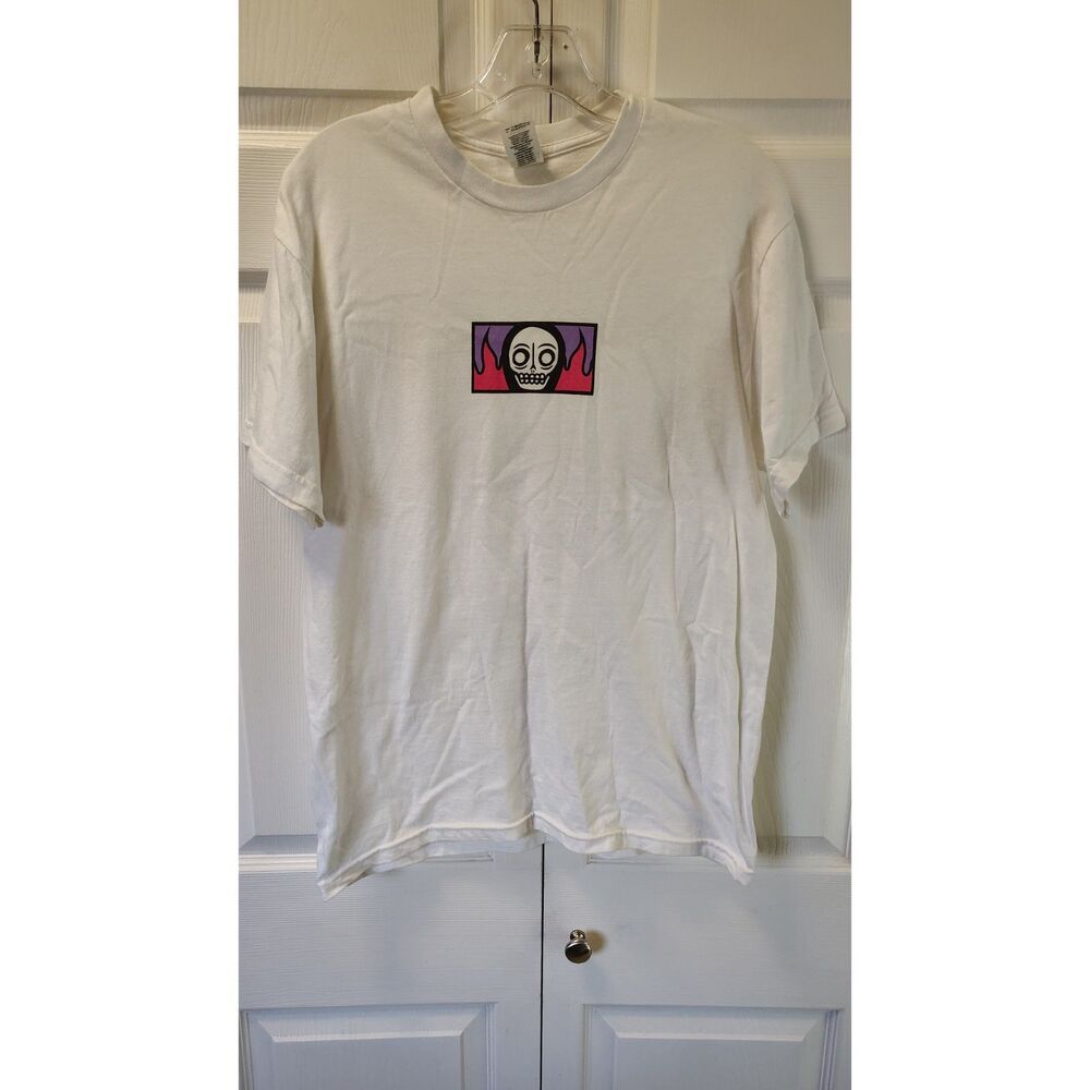 Senses Fail White Skull Box Logo Band Graphic T-Shirt Emo Post-Hardcore Medium